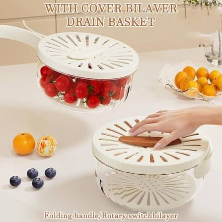 Fruit & Vegetable Storage Bowl with Drainage