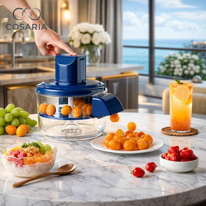 Multi-Functional Vegetable & Fruit Chopper – Manual Food Cutter with Transparent Bow